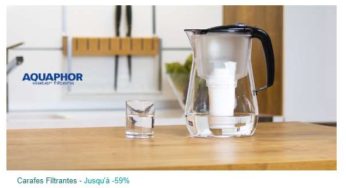 Vente privée de carafes filtrantes et cartouches filtrantes Aquaphor moitié prix (dont cartouche Maxfor+ compatible Brita)