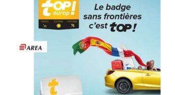 5€ le badge télépéage topEurop AREA (autoroutes France, Espagne et Portugal) au lieu de 15€