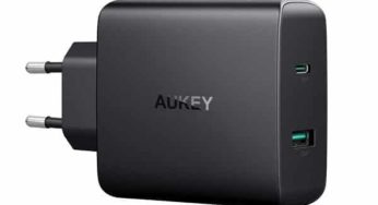 22,99€ chargeur secteur double USB 56,5W Aukey PA-Y10 (1 x USB C Power Delivery 46 W & USB 10,5 W)