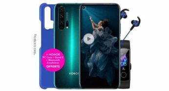 FLASH HONOR : 379,90€ smartphone Honor 20 PRO (8Go+256Go) + bracelet connecté HONOR Band 5 + écouteur bluetooth + coque!