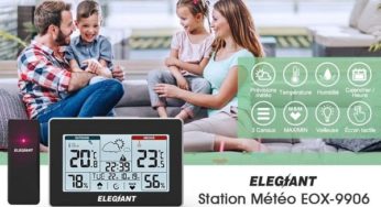 16,89€ station météo thermomètre hygromètre ELEGIANT EOX-9906 (tactile, température, calendrier, humidité, prévisions)