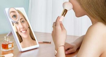 11,50€ le miroir de maquillage LED AEVO (interrupteur tactile, luminosité réglable, portable )