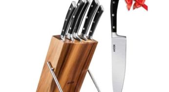 PRIME: 31,99€ lot de 6 couteaux + bloc en bois de rangement Aicok