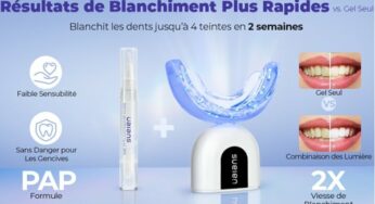 14,99€ kit blanchiment de dents avec lumière LED Ualans (3 seringues de blanchiment + 1 seringue de désensibilisant)