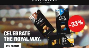 3 boîtes de capsules Café Royal compatibles avec Nespresso achetées = 33% de remise