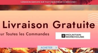 Livraison gratuite sur toutes les commandes sur Mountain Warehouse (même sur produits Liquidation)