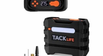 Seulement 18,19€ compresseur d’air portatif 12V TACKLIFE ACP1B (affichage LED, lampe de secours, 3 adapteurs différents)