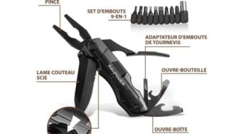 12,09€ pince multifonctions 5 en 1 – couteau Suisse et adaptateur tournevis RAVPower