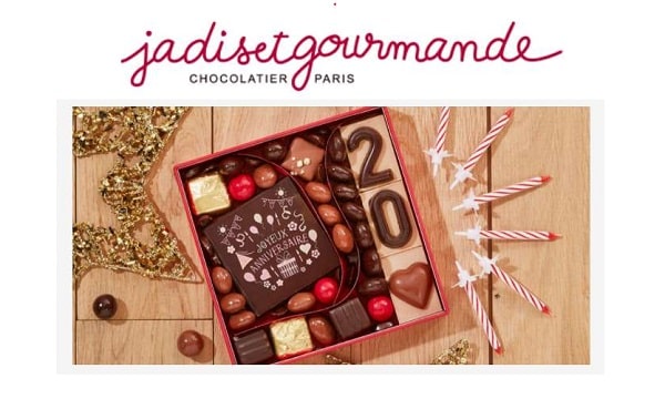 15 De Remise Sur Toute La Gamme Chocolat D Anniversaire Avec Une Personnalisation En Ligne Jadis Et Gourmande