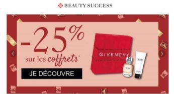 25% de reduction sur tous les coffrets parfum sur Beauty Success