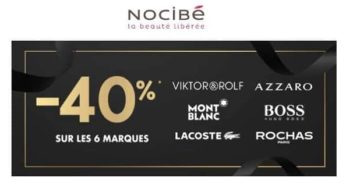 Bonne affaire : 40% sur tous les parfums Lacoste, Boss, Azzaro, Rochas, Montblanc sur Nocibé