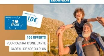 60 euros d’achat sur Décathlon = une carte cadeau de 10 euros