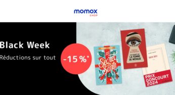 Black Friday Momox Store : -15% sur tout dès 15€ (jusqu’à lundi)