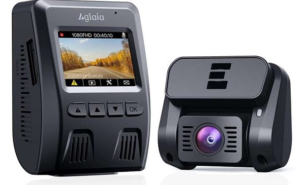 59,99€ double caméra de voiture Dashcam avant-arrière Aglaia (capteurs Sony  / vision nocturne / grand angle / détecteur mouvement)