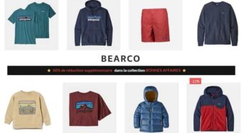 50% de remise en plus sur tous les articles Bonnes Affaires sur Bearco (vêtements et accessoires Outdoor et Urbain)