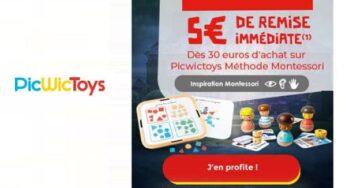 5€ de remise immédiate sur les jouets Méthode Montessori Picwictoys dès 30€ d’achats