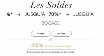 Derniers jours des soldes Bocage = 20% supplémentaire dés 2 articles (déjà jusqu’à -70% )