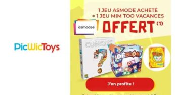 1 jeu MIM TOO Vacances GRATUIT pour l’achat un jeu de société Asmodée