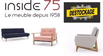 Déstockage INSIDE75 Jusqu’à -70% dans la limite des stocks disponibles (canapés, tables, rangements…)