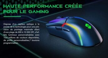 12,99€ Souris Gaming Black Shark Mako M2 (7 boutons programmables, 10000 DPI, Rétroéclairage 16,8 millions de couleurs)