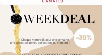 Weekdeal de Camaïeu : 30% de remise sur une large sélection