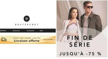 Bonnes affaires jusqu’à -75 % sur les FINS DE SÉRIES de BestSecret + livraison gratuite (mode grandes marques)