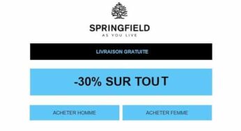 30% de remise sur tout le site Springfield + la livraison offerte (jusqu’à mercredi uniquement)