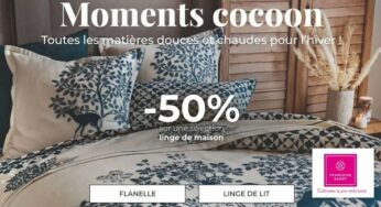 Offre flash : 50% de remise sur le linge de maison Françoise Saget (linge de lit, table et bain)