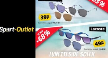 Braderie lunettes de soleil Calvin Klein & Lacoste à partir de 39,99€ sur Sport Outlet