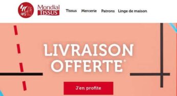 Frais de port offerts sur toutes les commandes Mondial Tissus (sans minimum – livraison domicile)