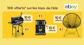 10€ de remise sur les tops de l’été sur Ebay (Jardin, Déco, Électroménager, Sport..) dès 60€ d’achat