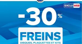 30% de remise sur les plaquettes de frein, disques et kit chez Speedy