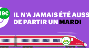 Billets de train Izy by Thalys Paris Bruxelles au prix fixe de 19€ pour des trajets du mardi au jeudi