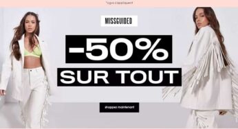 Moins 50% sur tout MissGuided (mode femme) & -15% suppl. à partir de 60€