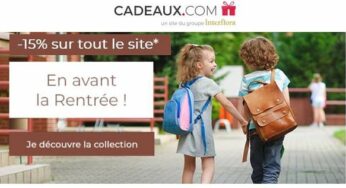 Rentrée des classes personnalisée : 15% de remise sur tout le site Cadeaux (jusqu’à dimanche)