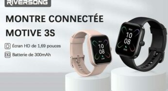 19,94€ montre connectée sport écran tactile RIVERSONG Motive 3S 1.69″ (podomètre, cardiomètre, pression artérielle, suivi d’activité, notification…)