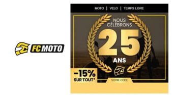 Anniversaire FC-Moto : 15% de remise sur tout le site (jusqu’à dimanche)