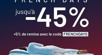 French Days Simba Sleep = 45% de remise sur tous les matelas (Hybrid, Hybrid Pro et Hybrid) + 5% suppl.