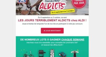 Concours: Les jours terriblement ALDICTS chez ALDI avec de nombreux lots à gagner chaque semaine