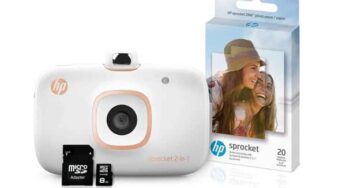 19,99€ appareil photo instantané HP Sprocket 2en1 + MicroSD 8Go + 20 feuilles Zink Photo – RECONDITIONNÉ