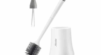 PROMO 8,79€ brosse WC en silicone avec pince cachée dans le manche Aitsite