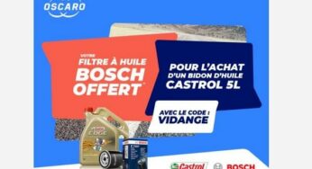 Un bidon huile Castrol 5L acheté = un filtre à huile Bosch OFFERT sur Oscaro