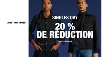 20% de remise sur tout pour le Singles Day G-Star RAW + 11%