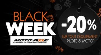 BLACK WEEK Moto Axxe : -20% sur l’équipement pilote et moto