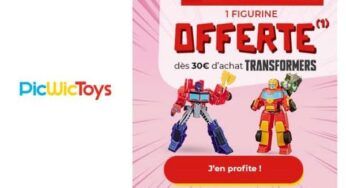 Dès 30€ d’achat Transformers obtenez 1 figurine Transformers gratuitement