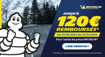 Offre pneus hiver Michelin : jusqu’à 120€ offert par virement bancaire (2 pneus 15/60€ / 4 pneus 30/120€)