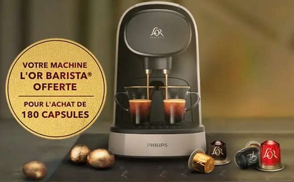 Machine à café : une machine L'OR Barista® offerte pour l'achat de 200  capsules