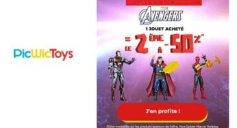 Offre Avengers – Marvel : 1 figurine achetée = 50% de remise immédiate sur la seconde (Picwictoys)