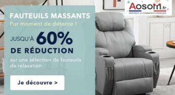 Offre flash fauteuils de relaxation pas chers avec une remise jusqu’à -60% dans l’arrivage de Aosom