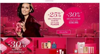 Offre spéciale cadeaux de Noel de Nocibé : -30% sur tous les coffrets / -25% dès 2 produits achetés / -30% dès 69€ d’achat